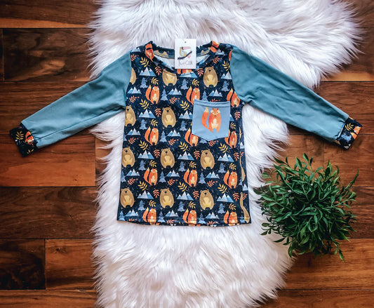 Woodland Foxes Pocket Tee