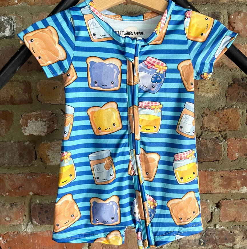 Blue PB&J Short Romper